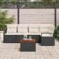 Preview: Gartensofa-set 6 stk. Schwarz Poly-Rattan
