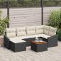 Preview: ARDEBO.de - Gartensofa-set 7 stk. Schwarz Poly-Rattan