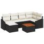 Preview: Gartensofa-set 7 stk. Schwarz Poly-Rattan