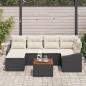 Preview: Gartensofa-set 7 stk. Schwarz Poly-Rattan
