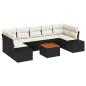 Preview: Gartensofa-set 8 stk. Schwarz Poly-Rattan