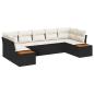 Preview: Gartensofa-set 7 stk. Schwarz Poly-Rattan