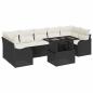 Preview: Gartensofa-set 8 stk. Schwarz Poly-Rattan