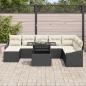 Preview: Sofa Set 9 stk. Schwarz und Creme Poly-Rattan