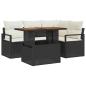 Preview: Gartensofa-set 5 stk. 4-Sitzanzahl Schwarz und Creme