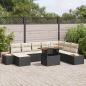 Preview: ARDEBO.de - Gartensofa-set 9 stk. Schwarz und Beige