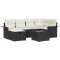 Preview: Gartensofa-set 7 stk. Schwarz und Creme Poly-Rattan