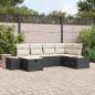 Preview: ARDEBO.de - Gartensofa-set 6 stk. Schwarz Poly-Rattan