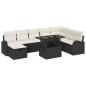 Preview: Gartensofa-set 9 stk. Schwarz Poly-Rattan