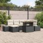 Preview: ARDEBO.de - Gartensofa-set 7 stk. Schwarz Poly-Rattan