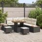 Preview: ARDEBO.de - Gartensofa-set 8 stk. 7-Sitzanzahl Schwarz und Creme