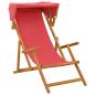 Preview: Liegestuhl 4 pcs 3 Position Massives Eukalyptus Holz Rot