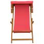 Preview: Liegestuhl 2 pcs 3 Position Massives Eukalyptus Holz Rot