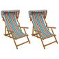 Preview: Liegestuhl 2 pcs 3 Position Massives Eukalyptus Holz Mehrfarbig