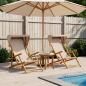 Preview: ARDEBO.de - Liegestuhl 2 pcs 3 Position Massives Eukalyptus Holz Beige