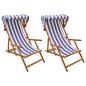Preview: Liegestuhl 2 pcs 3 Position Massives Eukalyptus Holz