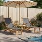 Preview: ARDEBO.de - Klappbare Sonnenliege 2 pcs 3 Position Massives Eukalyptus Holz