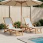 Preview: ARDEBO.de - Klappbare Sonnenliege 2 pcs 3 Position Massives Eukalyptus Holz