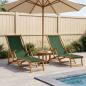 Preview: ARDEBO.de - Klappbare Sonnenliege 2 pcs 3 Position Massives Eukalyptus Holz