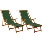 Preview: Klappbare Sonnenliege 2 pcs 3 Position Massives Eukalyptus Holz