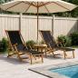Preview: ARDEBO.de - Klappbare Sonnenliege 2 pcs 3 Position Massives Eukalyptus Holz