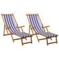 Preview: Klappbare Sonnenliege 2 pcs 3 Position Massives Eukalyptus Holz