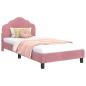 Preview: Kinderbettgestell mit Kopfteil Rosa 90 x 200 cm Samt