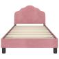 Preview: Kinderbettgestell mit Kopfteil Rosa 90 x 200 cm Samt