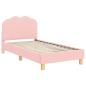 Preview: Kinderbettgestell mit Kopfteil Rosa 80 x 160 cm Bouclé