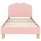 Preview: Kinderbettgestell mit Kopfteil Rosa 80 x 160 cm Bouclé