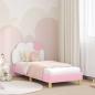 Preview: ARDEBO.de - Kinderbettgestell mit Kopfteil Rosa 80 x 160 cm PU