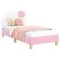 Preview: Kinderbettgestell mit Kopfteil Rosa 80 x 160 cm PU