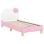 Preview: Kinderbettgestell mit Kopfteil Rosa 80 x 160 cm PU
