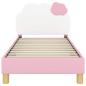 Preview: Kinderbettgestell mit Kopfteil Rosa 80 x 160 cm PU