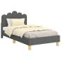 Preview: Kinderbettgestell mit Kopfteil Dunkelgrau 80 x 160 cm Stoff