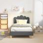 Preview: Kinderbettgestell mit Kopfteil Dunkelgrau 80 x 160 cm Stoff