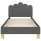 Preview: Kinderbettgestell mit Kopfteil Dunkelgrau 80 x 160 cm Stoff