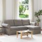Preview: ARDEBO.de - Sofa Taupe 215 x 138 x 80 cm Stoff