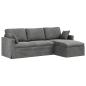 Preview: Sofa Dunkelgrau 228 x 134 x 80 cm Samt