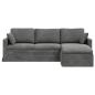 Preview: Sofa Dunkelgrau 228 x 134 x 80 cm Samt