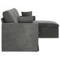Preview: Sofa Dunkelgrau 228 x 134 x 80 cm Samt