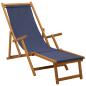 Preview: Klappbare Sonnenliege 3 Position Massives Eukalyptus Holz Blau