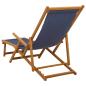 Preview: Klappbare Sonnenliege 3 Position Massives Eukalyptus Holz Blau