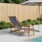 Preview: ARDEBO.de - Klappbare Sonnenliege 3 Position Massives Eukalyptus Holz Grau