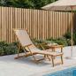 Preview: ARDEBO.de - Klappbare Sonnenliege Massives Eukalyptus Holz Beige