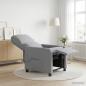 Preview: ARDEBO.de - Massage Relaxsessel Hellgrau Polyester