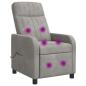 Preview: Massage Relaxsessel Hellgrau Samt (V)