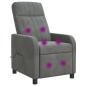 Preview: Massage Relaxsessel Dunkelgrau Samt (V)