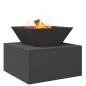Preview: Feuerstelle Schwarz 50 x 50 x 40 cm Stahl