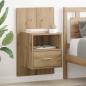 Preview: ARDEBO.de - Nachttisch 2 stk. Artisan-Eiche 50 x 32.5 x 80cm Holzwerkstoff
